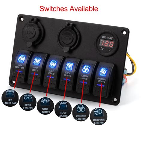 6 gang electrical switch box|6 gang 12v switch panel.